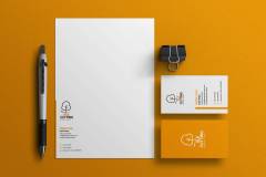 Elegant letterhead with business card stationery mockup