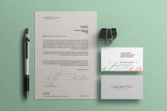 Elegant letterhead with business card stationery mockup