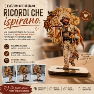 Statuina in legno con stampa e resina UV
Misure: 20x10cm spessore 4 mm
Non è solo un oggetto decorativo.
È un piccolo frammento di storia, capace di riportare alla mente ricordi, sorrisi e momenti condivisi.
Realizzato in legno e curato nei minimi dettagli, è il regalo perfetto per chi ama le grandi icone che hanno lasciato il segno.
✨ Un pezzo unico, proprio come le tue emozioni.
#RicordiCheIspirano #ArtigianatoItaliano #LegnoDecorativo #FattoAMano