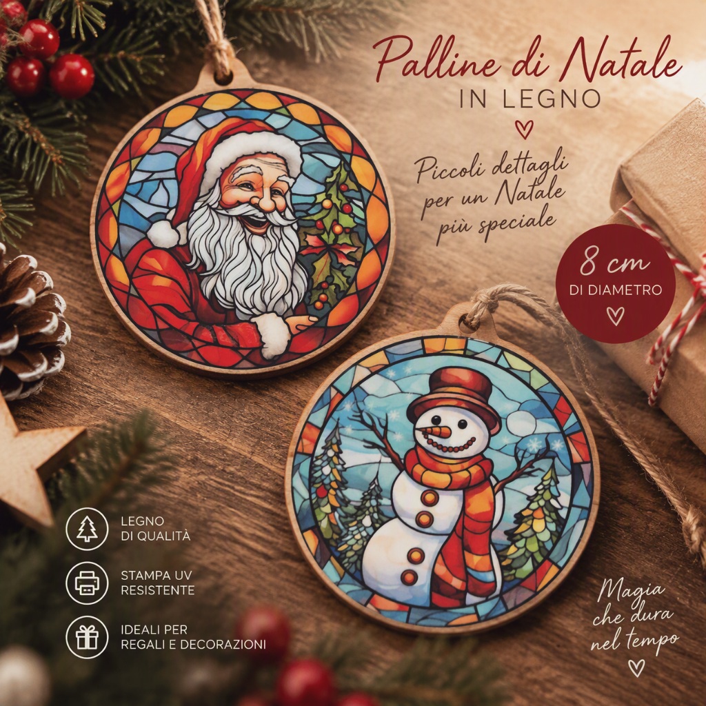 Il Natale è fatto di piccoli dettagli che scaldano il cuore. ❤️
Le nostre palline in legno da 8 cm, realizzate con stampa UV ad alta definizione, trasformano l'albero in un ricordo speciale da custodire anno dopo anno.
✨ Legno naturale
✨ Colori brillanti e resistenti
✨ Perfette come regalo o decorazione
Rendi unico il tuo Natale con creazioni artigianali che raccontano una storia.
#Natale2026 #DecorazioniNatalizie #PallineDiNatale #LegnoPersonalizzato #ArtigianatoItaliano #christmasdécor