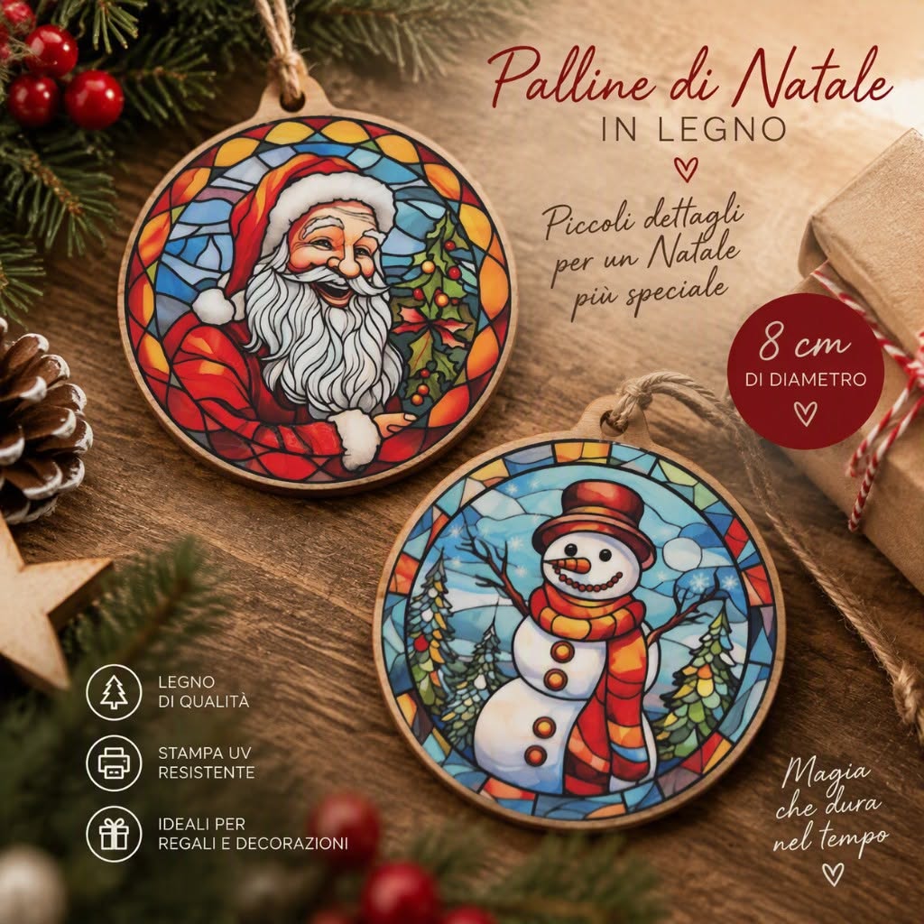 Il Natale è fatto di piccoli dettagli che scaldano il cuore. ❤️
Le nostre palline in legno da 8 cm, realizzate con stampa UV ad alta definizione, trasformano l'albero in un ricordo speciale da custodire anno dopo anno.
✨ Legno naturale
✨ Colori brillanti e resistenti
✨ Perfette come regalo o decorazione
Rendi unico il tuo Natale con creazioni artigianali che raccontano una storia.
#Natale2026 #DecorazioniNatalizie #PallineDiNatale #LegnoPersonalizzato #ArtigianatoItaliano #ChristmasDecor